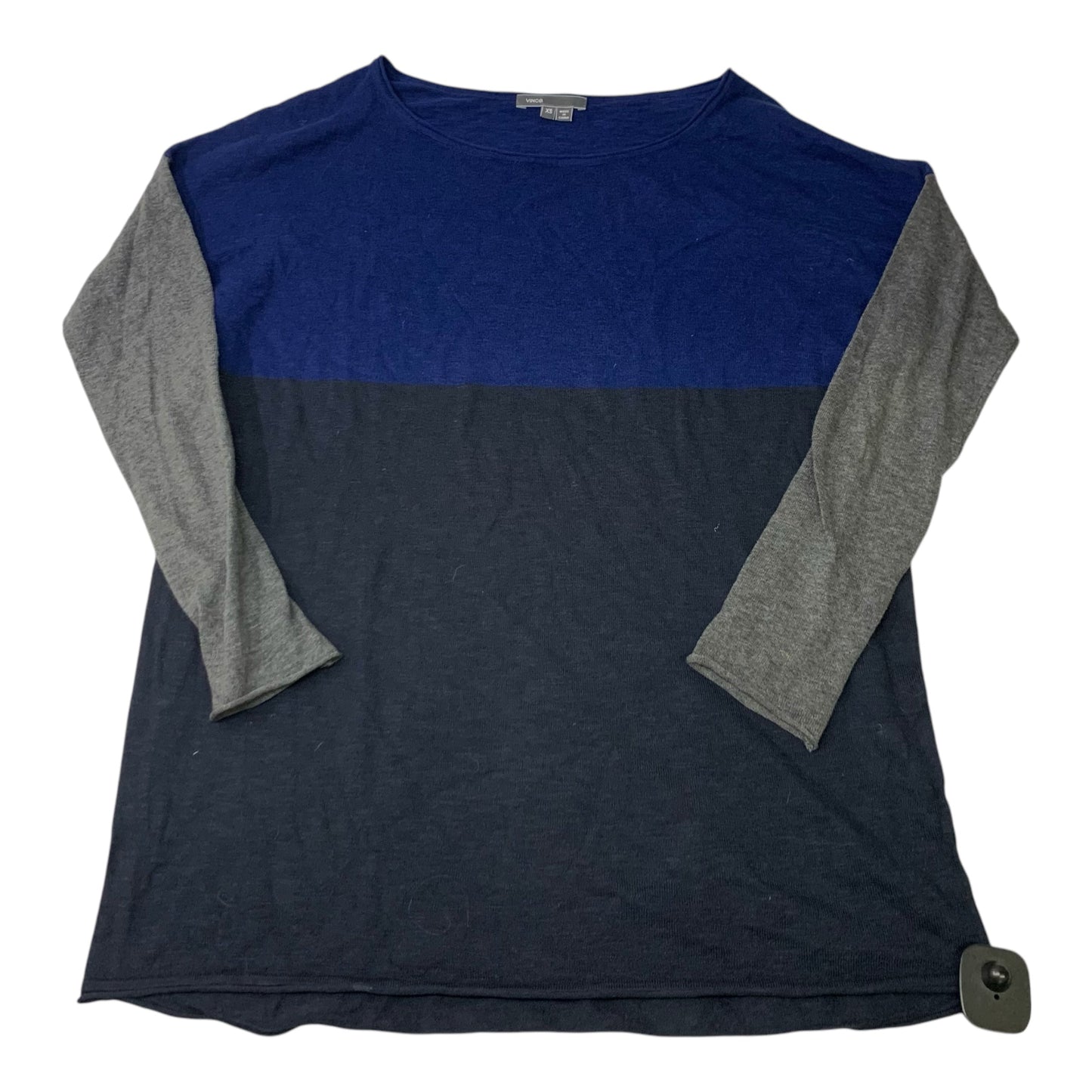 Top Long Sleeve By Vince In Blue & Grey, Size: Xs