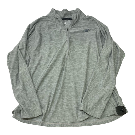 Athletic Top Long Sleeve Collar By New Balance In Grey, Size: 2x