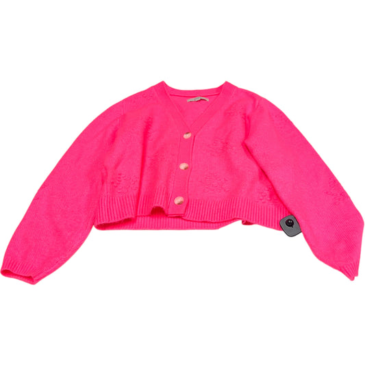 Sweater Cardigan By Loft In Pink, Size: L