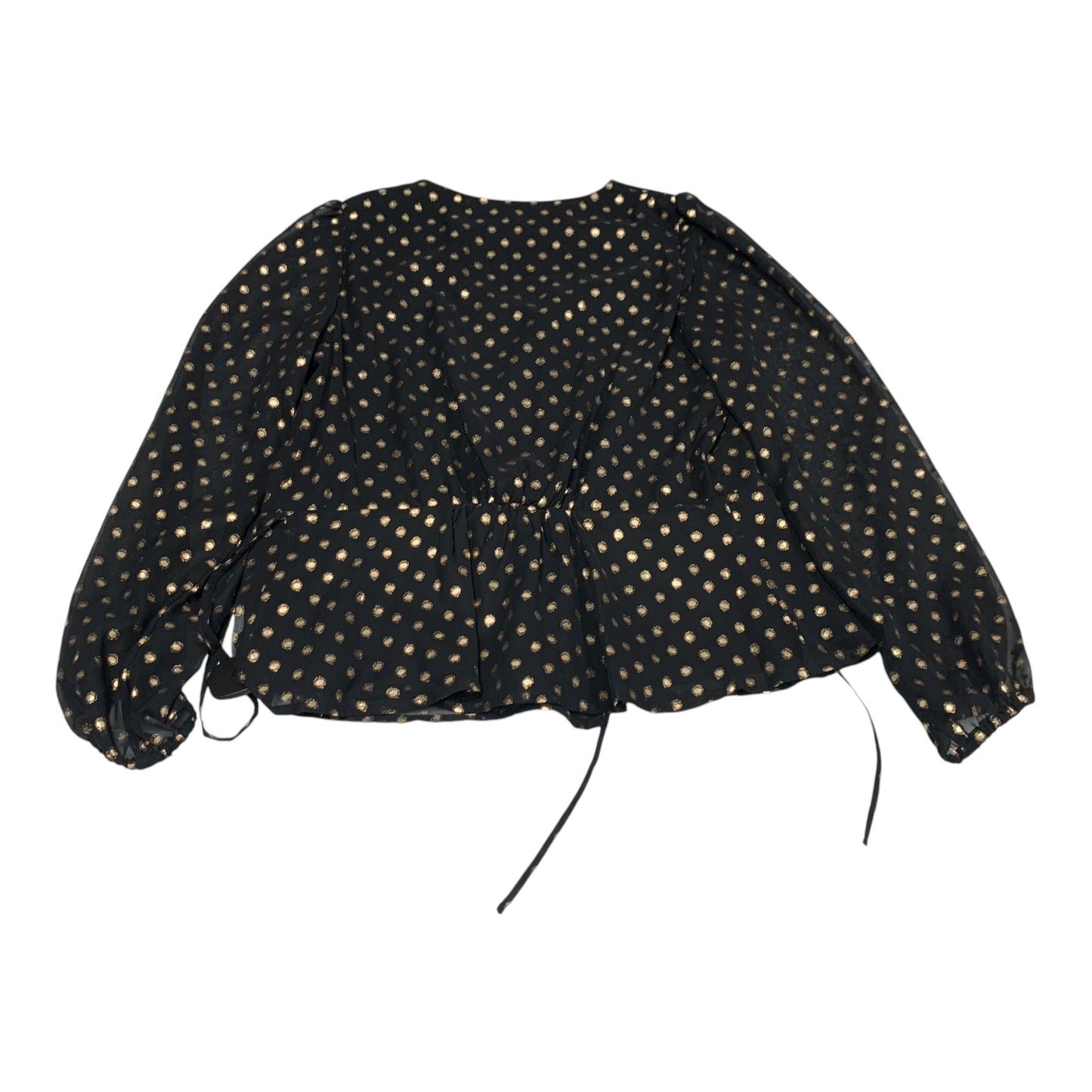 Blouse Long Sleeve By Banana Republic In Black & Gold, Size: M