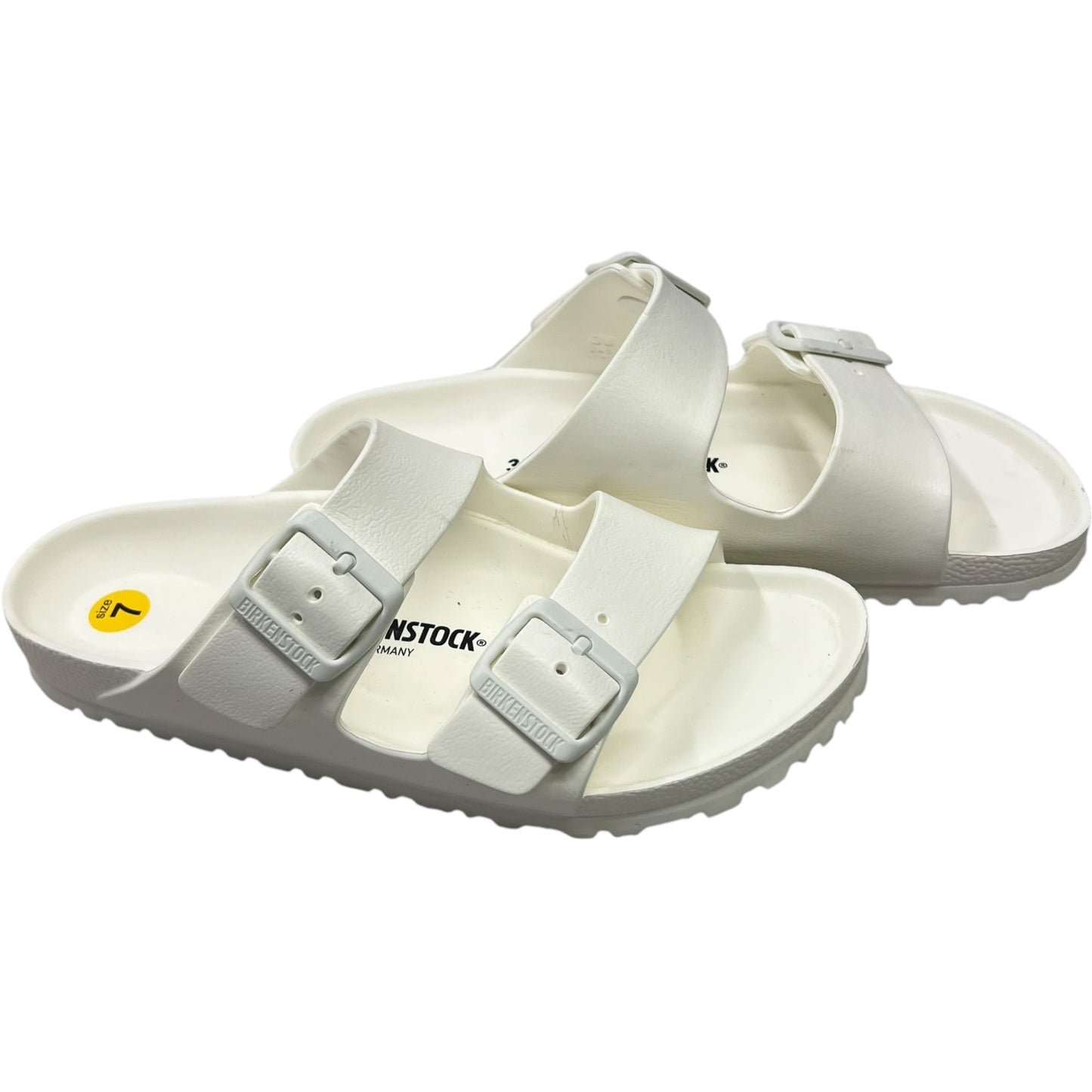 Sandals Flats By Birkenstock In White, Size: 7