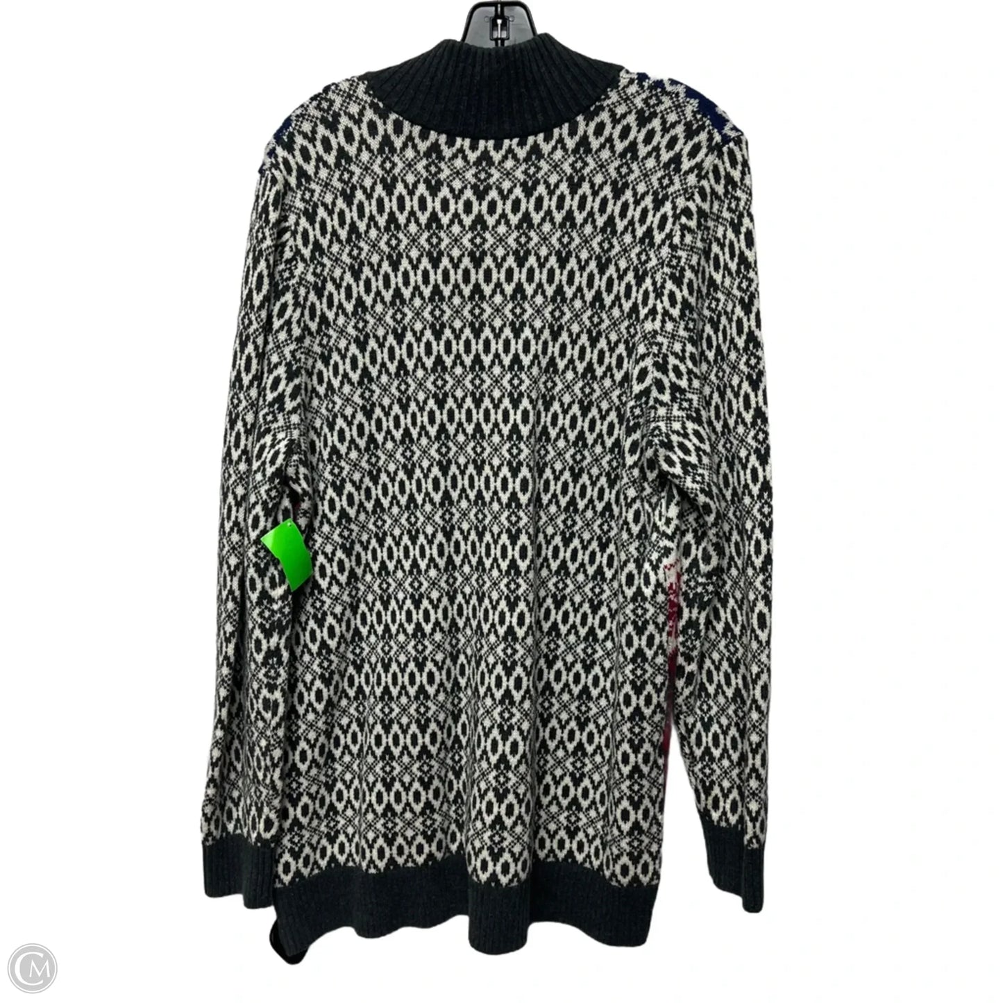 Sweater Cardigan By Coldwater Creek In Grey & Red, Size: L