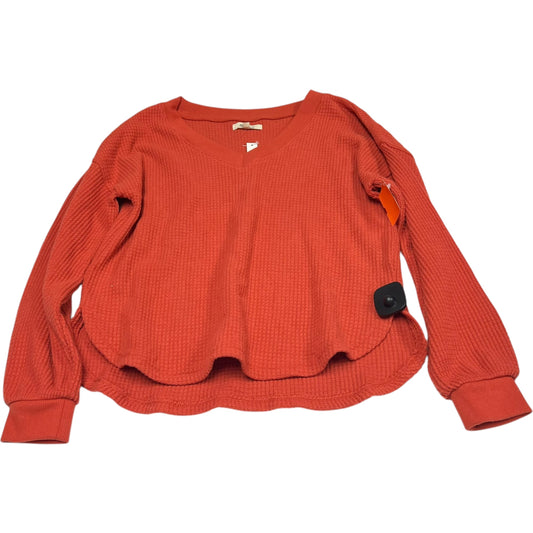 Top Long Sleeve By Madewell In Orange, Size: Xs