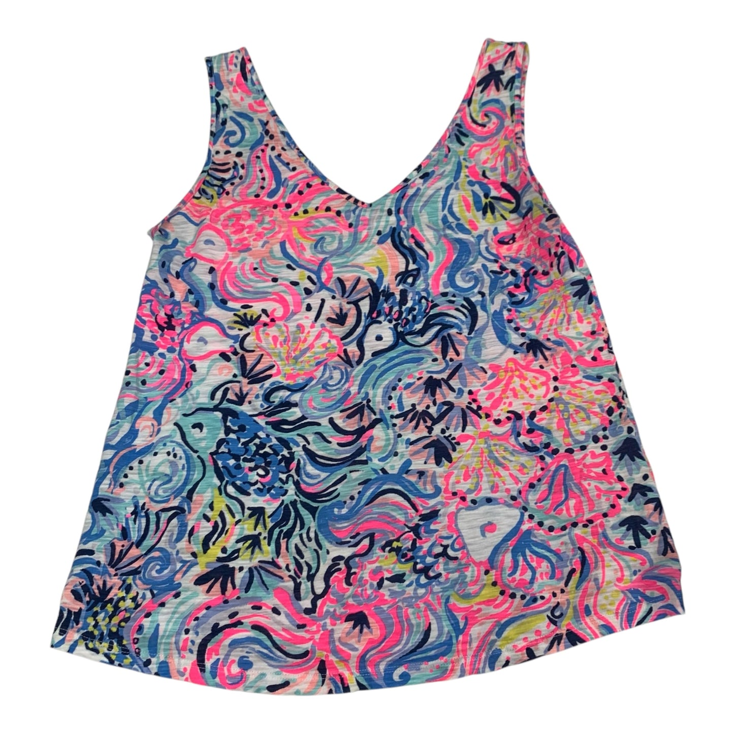 Top Sleeveless Designer By Lilly Pulitzer In Blue & Pink, Size: S