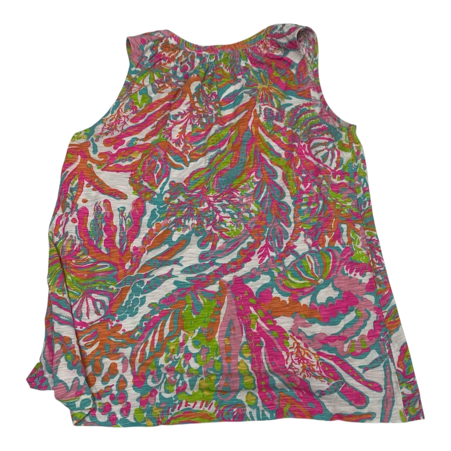 Top Sleeveless Designer By Lilly Pulitzer In Green & Pink, Size: M