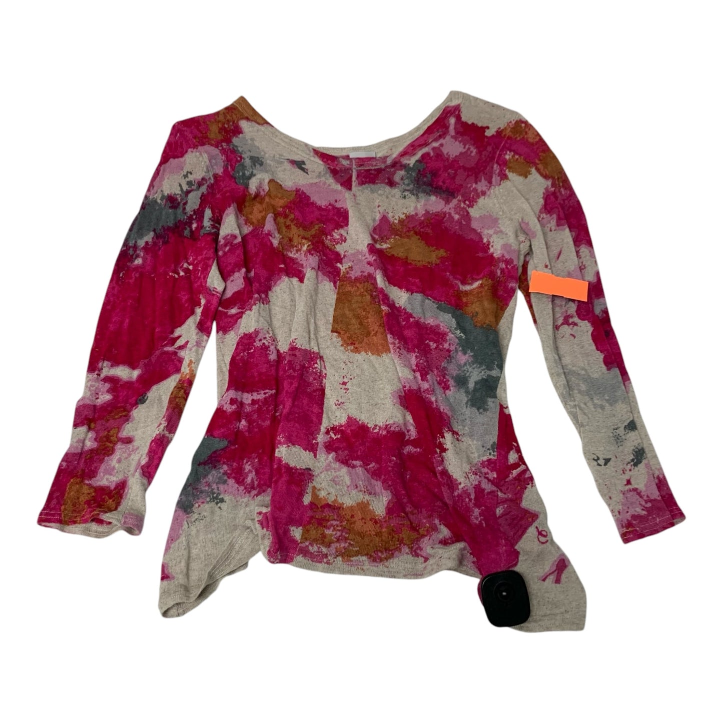 Top Long Sleeve By Nic + Zoe In Grey & Pink, Size: M