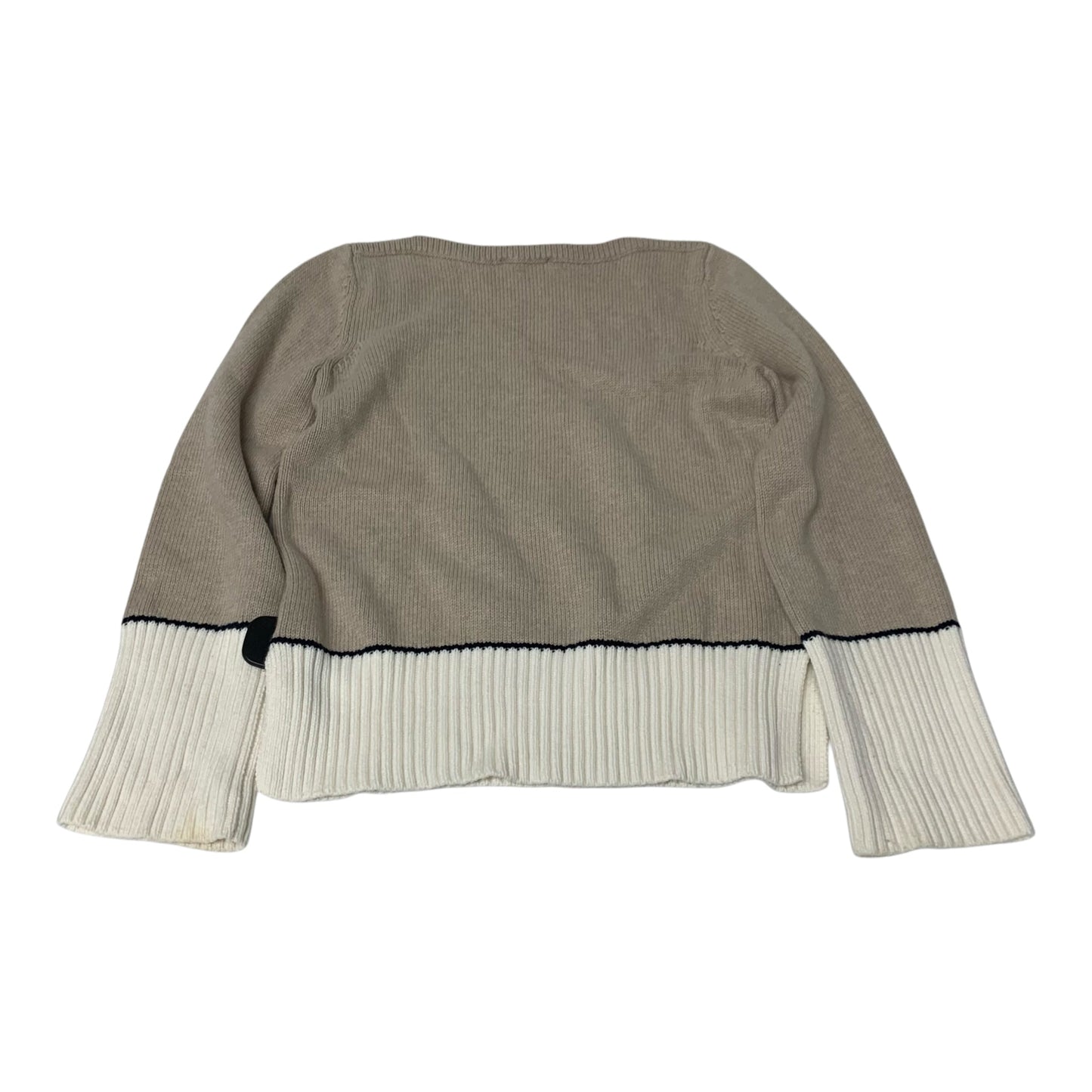 Sweater By Ann Taylor In Tan & White, Size: S