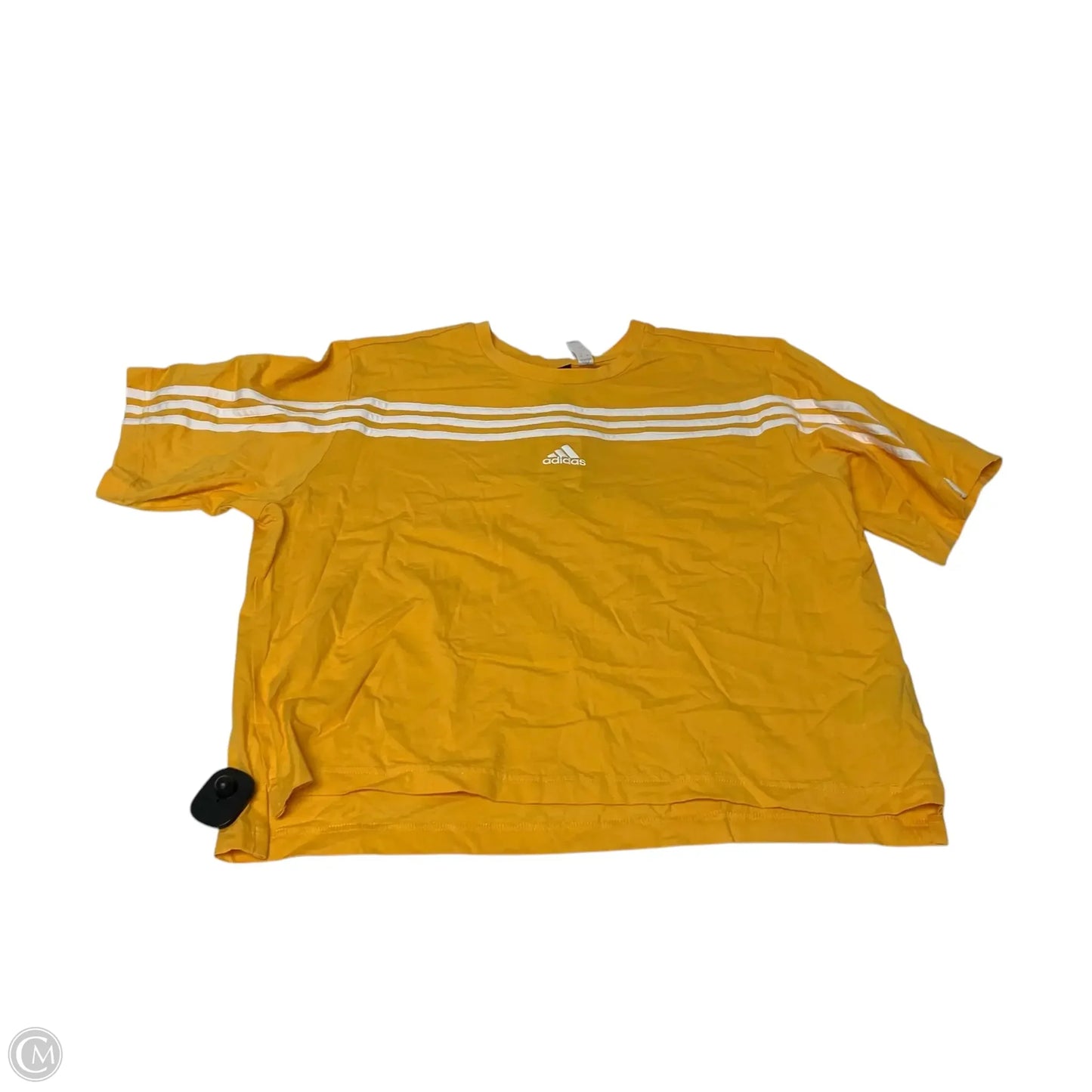 Athletic Top Short Sleeve By Adidas In Yellow, Size: Xl