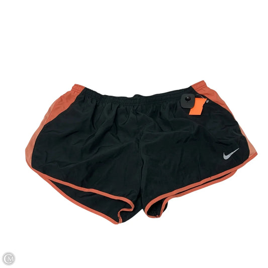 Athletic Shorts By Nike Apparel In Black & Orange, Size: 1x