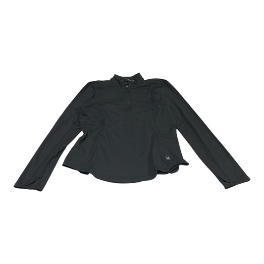 Athletic Top Long Sleeve Collar By Spyder In Black, Size: L