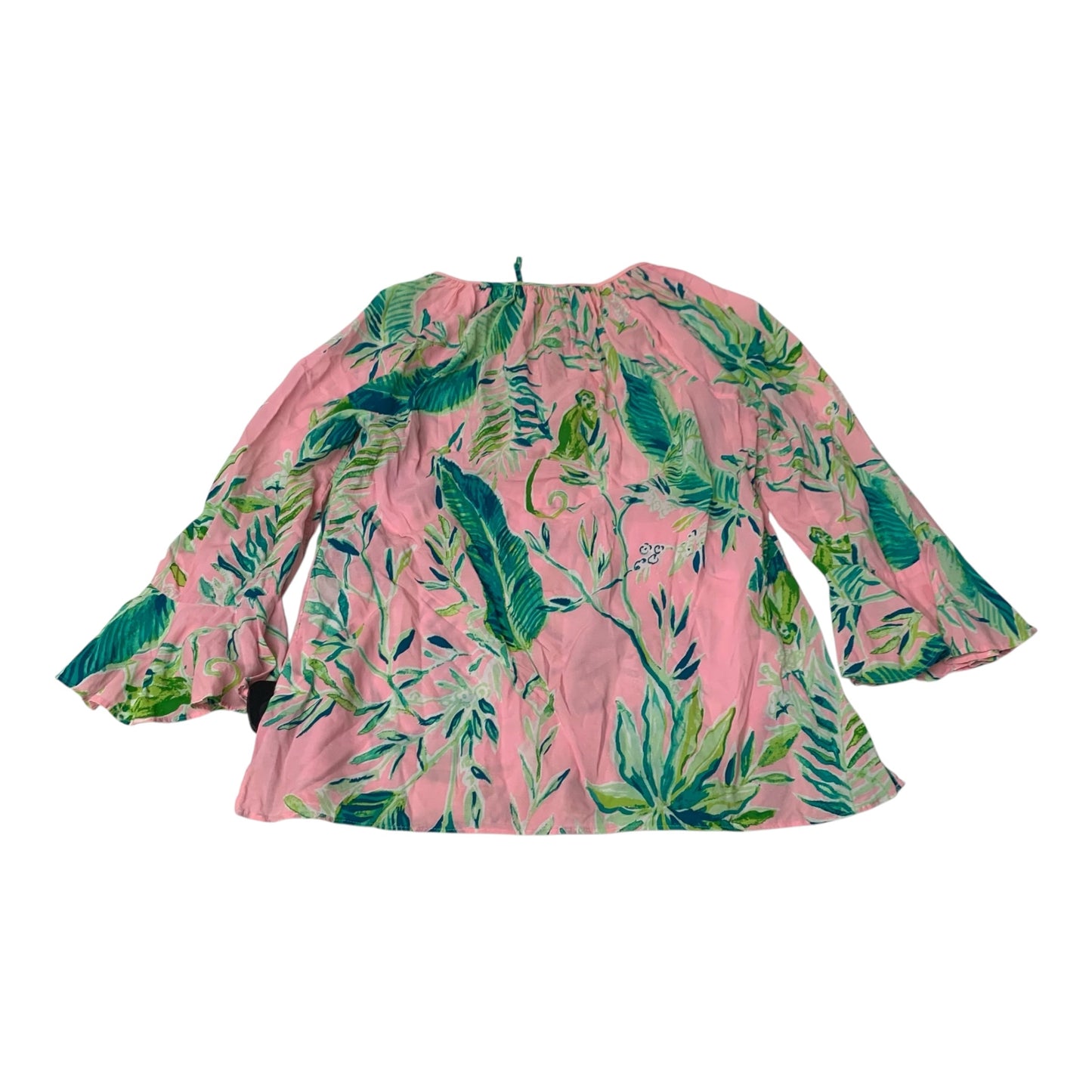 Top Long Sleeve Designer By Lilly Pulitzer In Green & Pink, Size: Xs