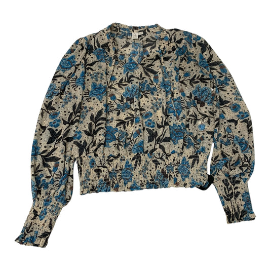 Top Long Sleeve By Joie In Blue & Cream, Size: M