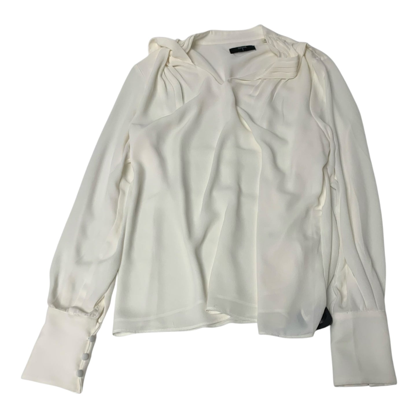 Blouse Long Sleeve By Tahari By Arthur Levine In Cream, Size: M