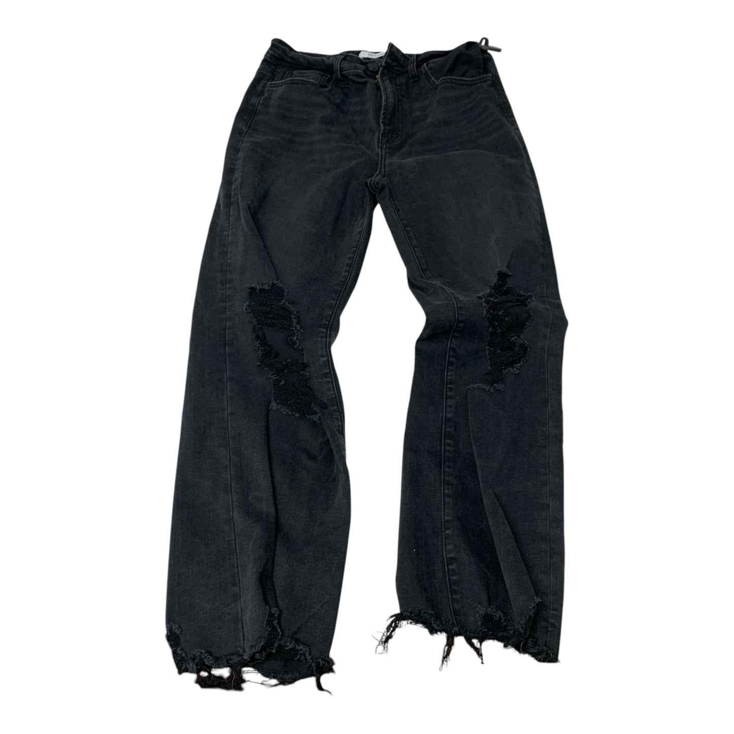 Jeans Straight By Zenana Outfitters In Black Denim, Size: L