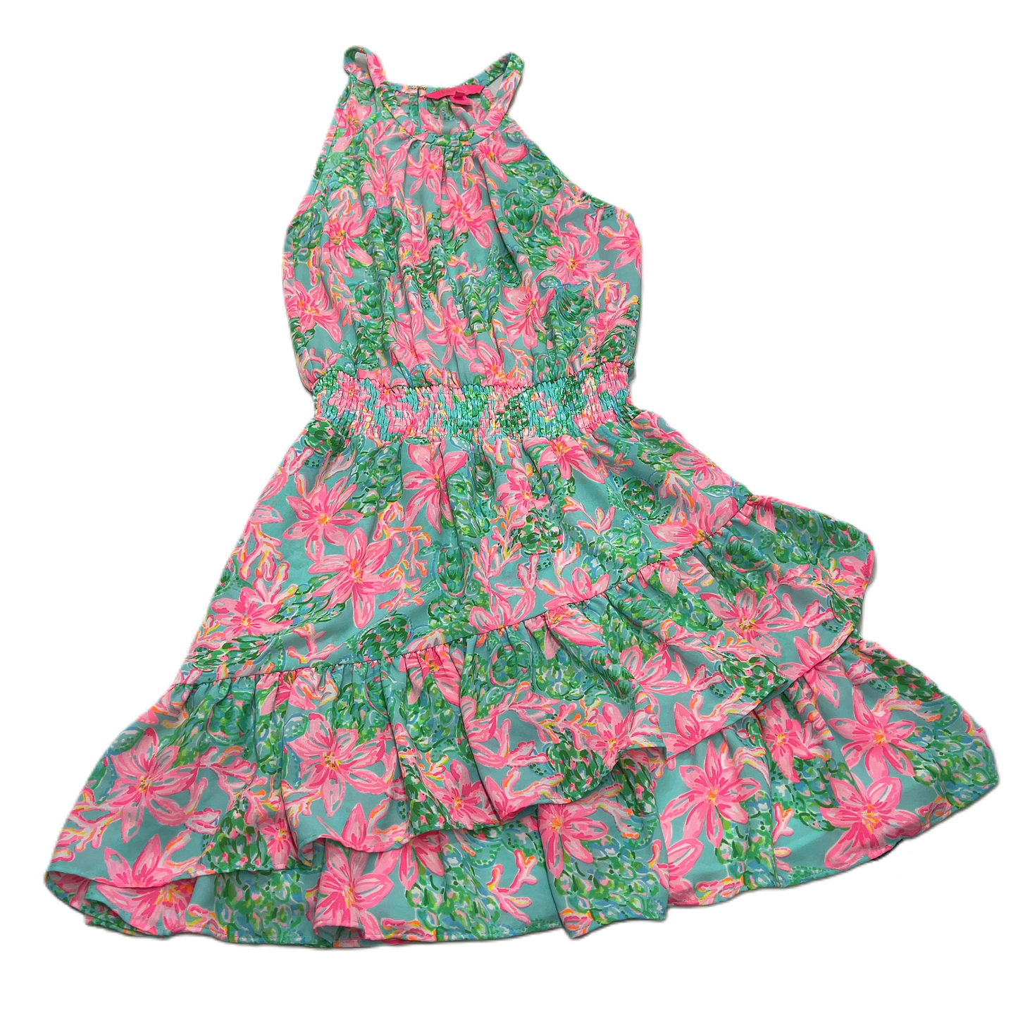 Green & Pink  Dress Designer By Lilly Pulitzer  Size: S