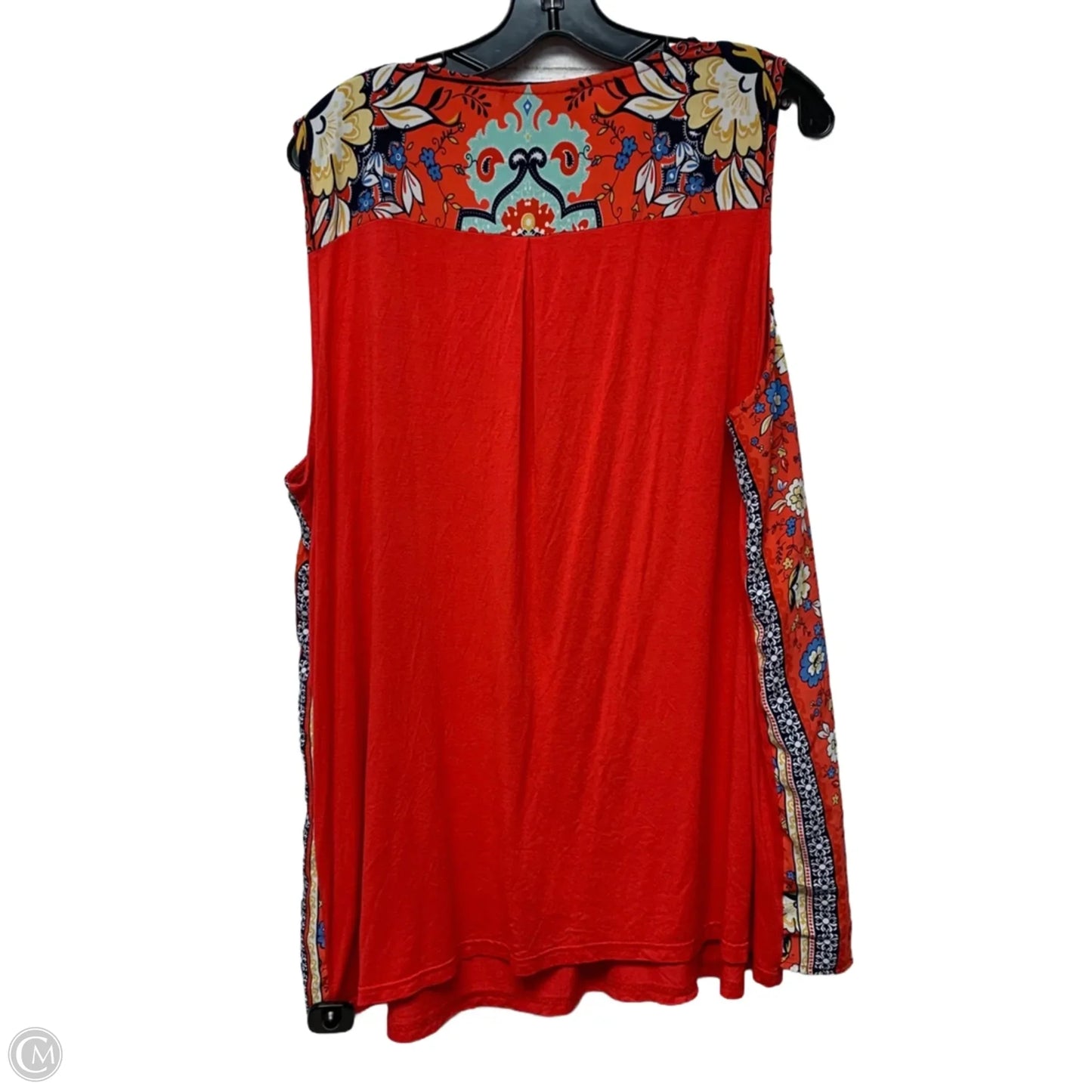Top Sleeveless By Suzanne Betro In Blue & Red, Size: 2x