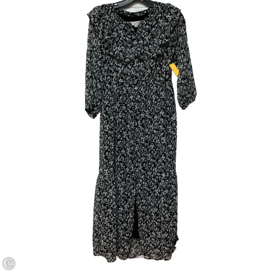 Dress Casual Midi By Loft In Black & Grey, Size: Xs