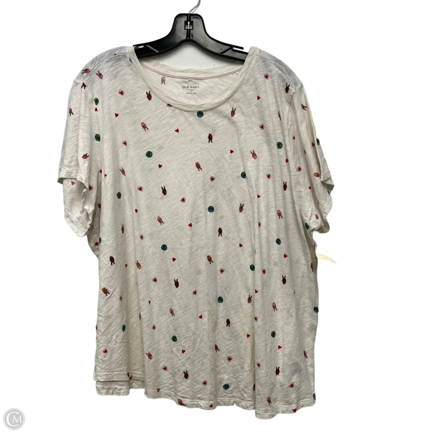 Top Short Sleeve By Old Navy In White, Size: 2x