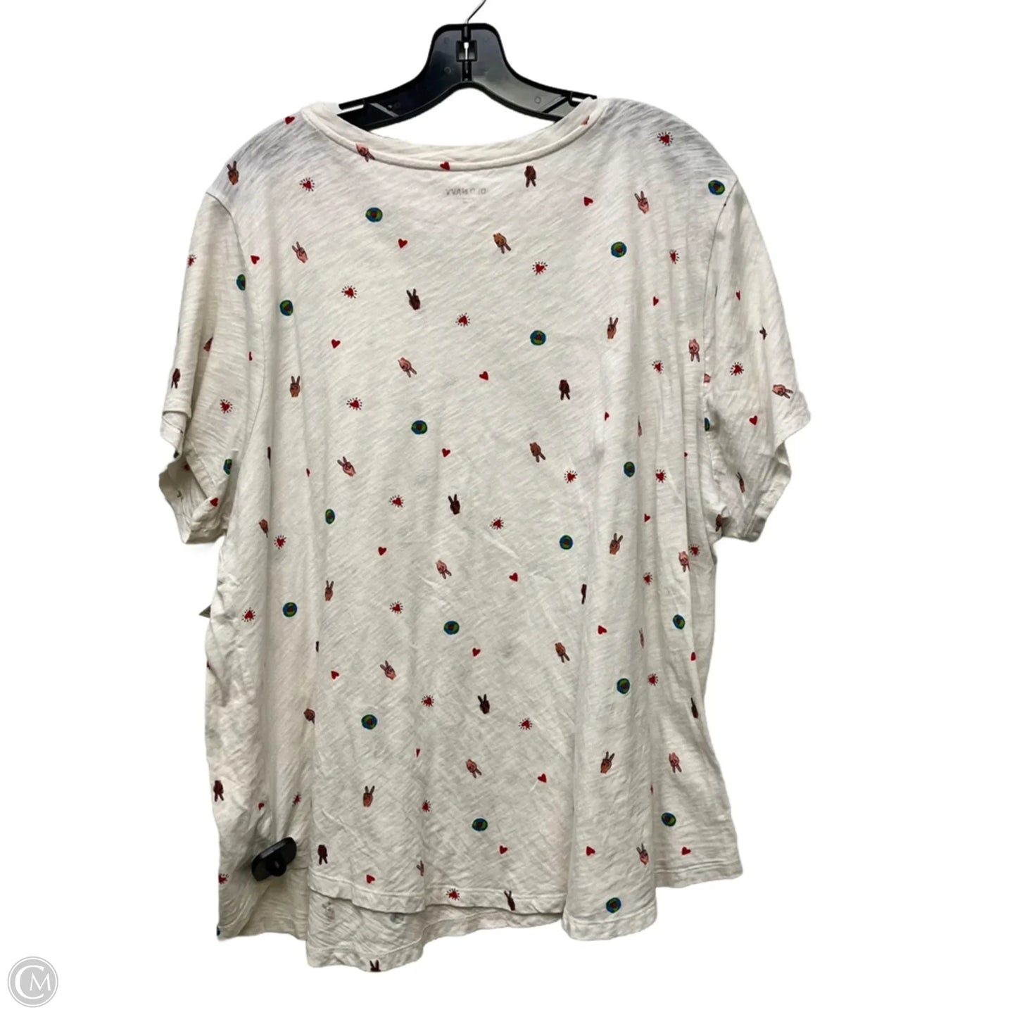 Top Short Sleeve By Old Navy In White, Size: 2x