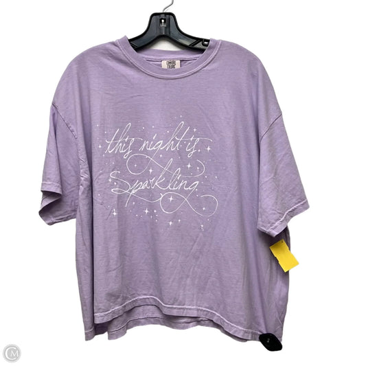 Top Short Sleeve By Comfort Colors In Purple, Size: 2x