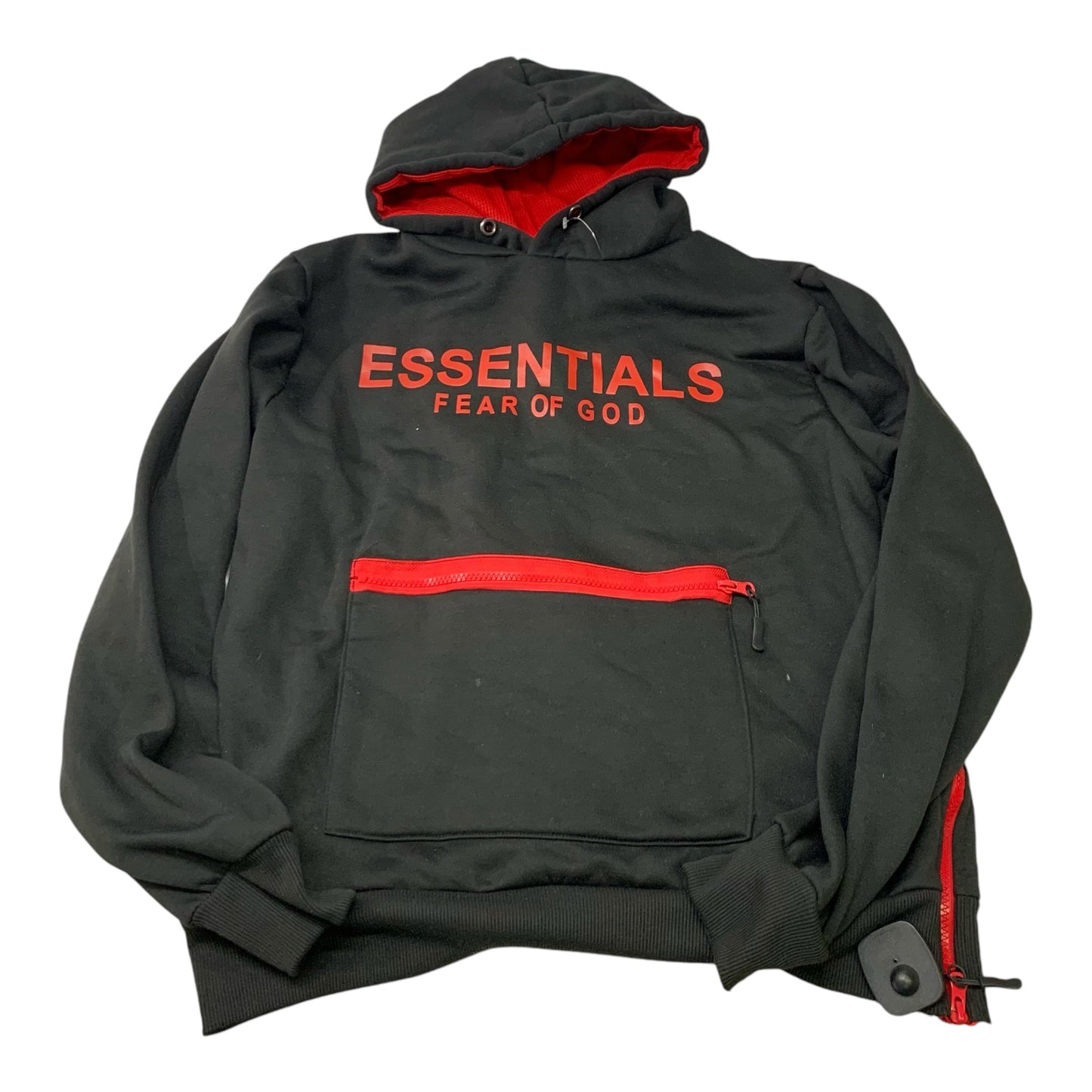 Sweatshirt Hoodie By Essentials In Black & Red, Size: S