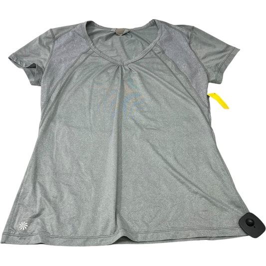 Athletic Top Short Sleeve By Athleta In Grey, Size: L