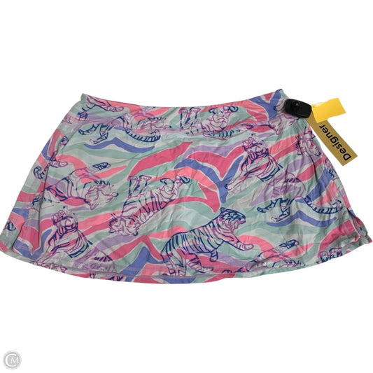 Skort Designer By Lilly Pulitzer In Green & Purple, Size: L