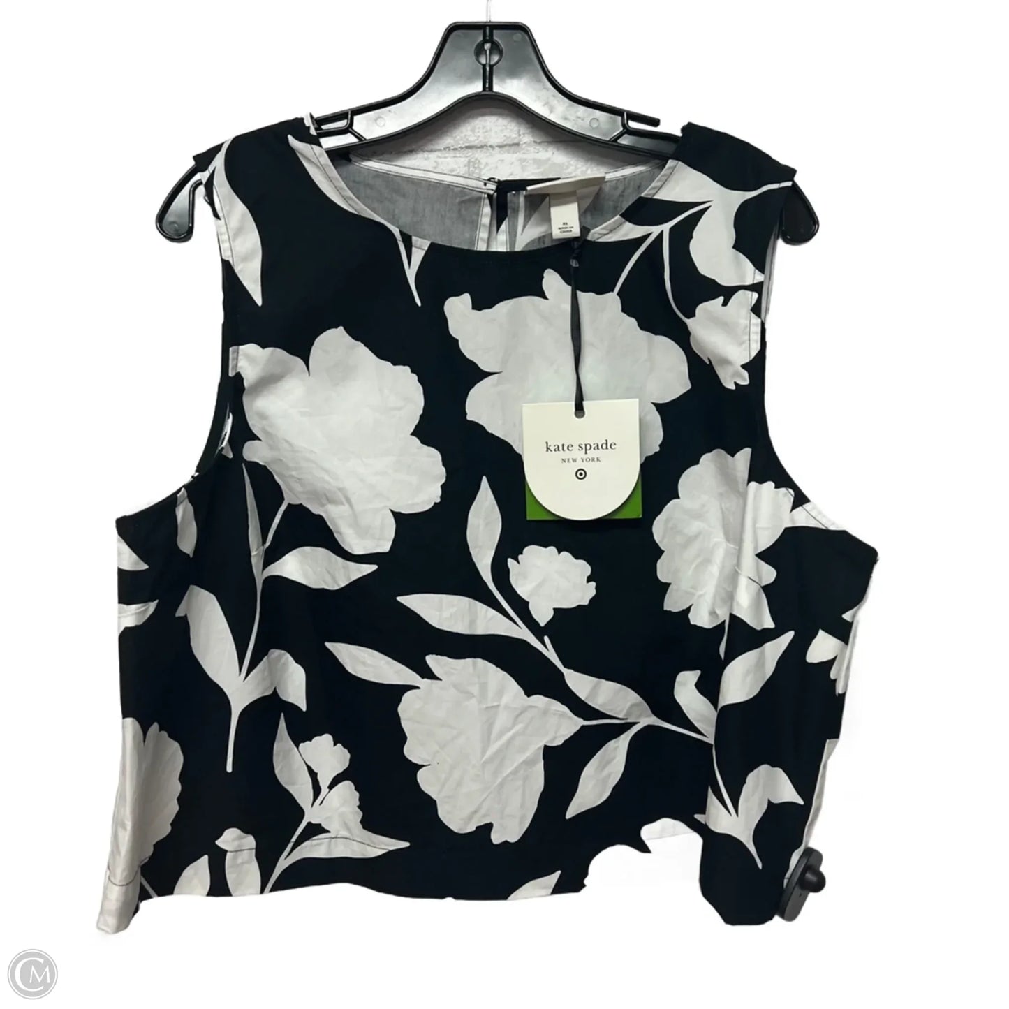 Top Sleeveless Designer By Target-designer In Black & White, Size: Xl