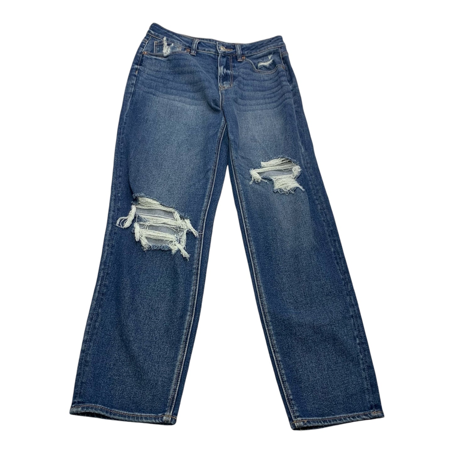 Jeans Straight By American Eagle In Blue Denim, Size: 4