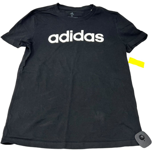 Athletic Top Short Sleeve By Adidas In Black, Size: M