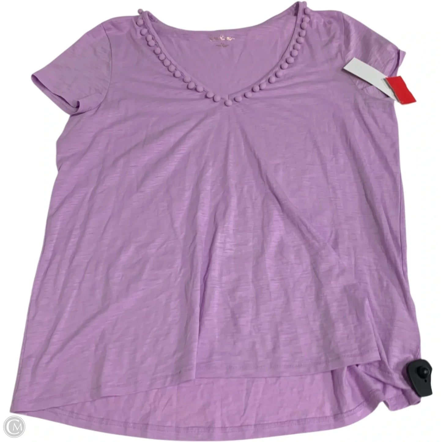 Top Short Sleeve Designer By Lilly Pulitzer In Purple, Size: Xl