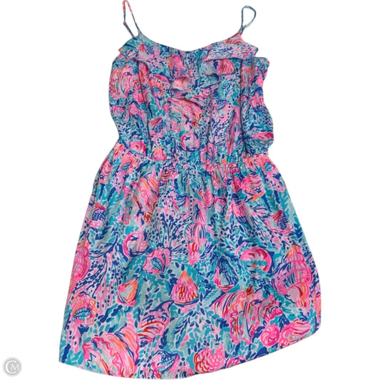 Romper Designer By Lilly Pulitzer In Blue & Pink, Size: M