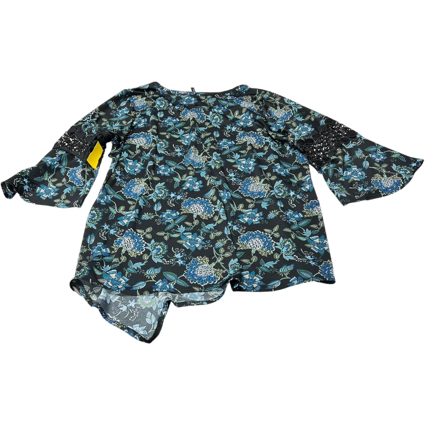 Top 3/4 Sleeve By New Directions In Black & Blue, Size: 2x