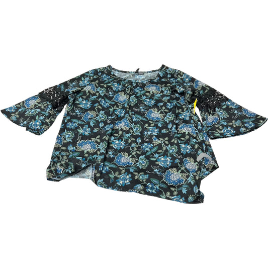 Top 3/4 Sleeve By New Directions In Black & Blue, Size: 2x