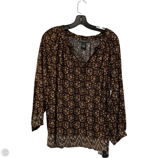 Top Long Sleeve By Chelsea And Theodore In Floral Print, Size: 1x