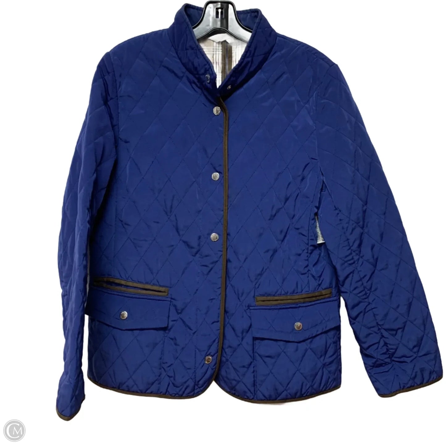 Jacket Puffer & Quilted By Relativity In Blue, Size: M