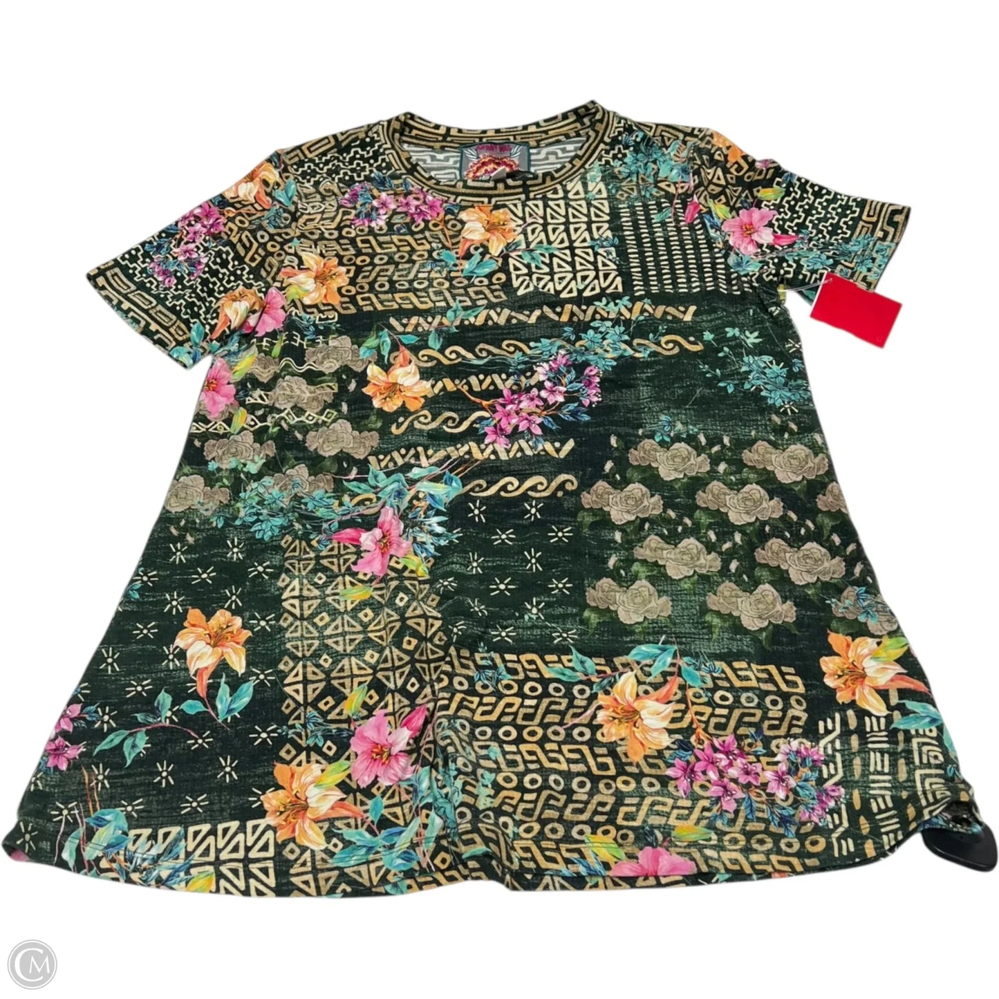 Top Short Sleeve Designer By Johnny Was In Green, Size: S