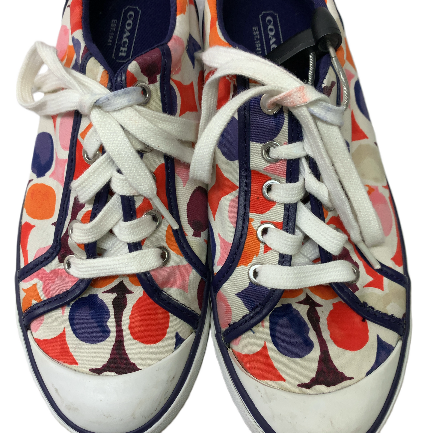 Blue & Red & White  Shoes Designer By Coach  Size: 9