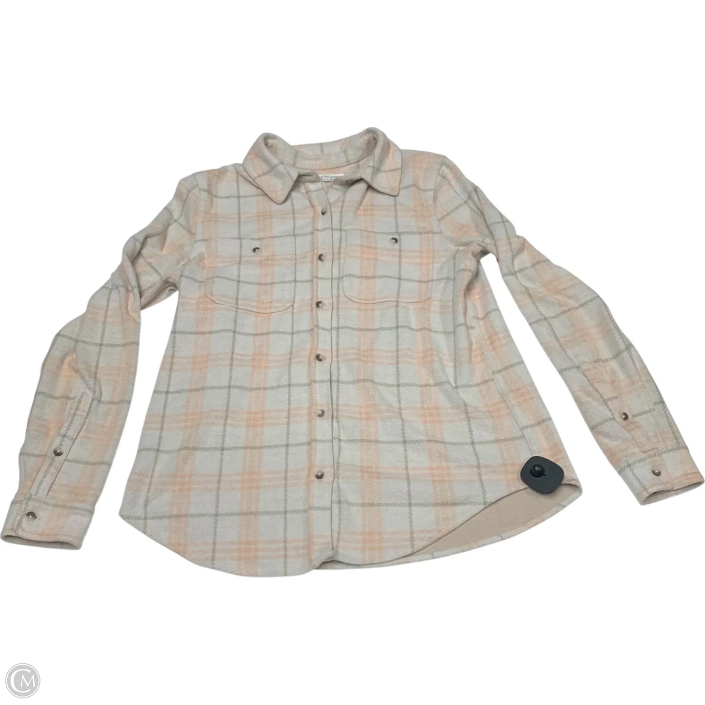 Jacket Shirt By Workshop In Plaid Pattern, Size: M