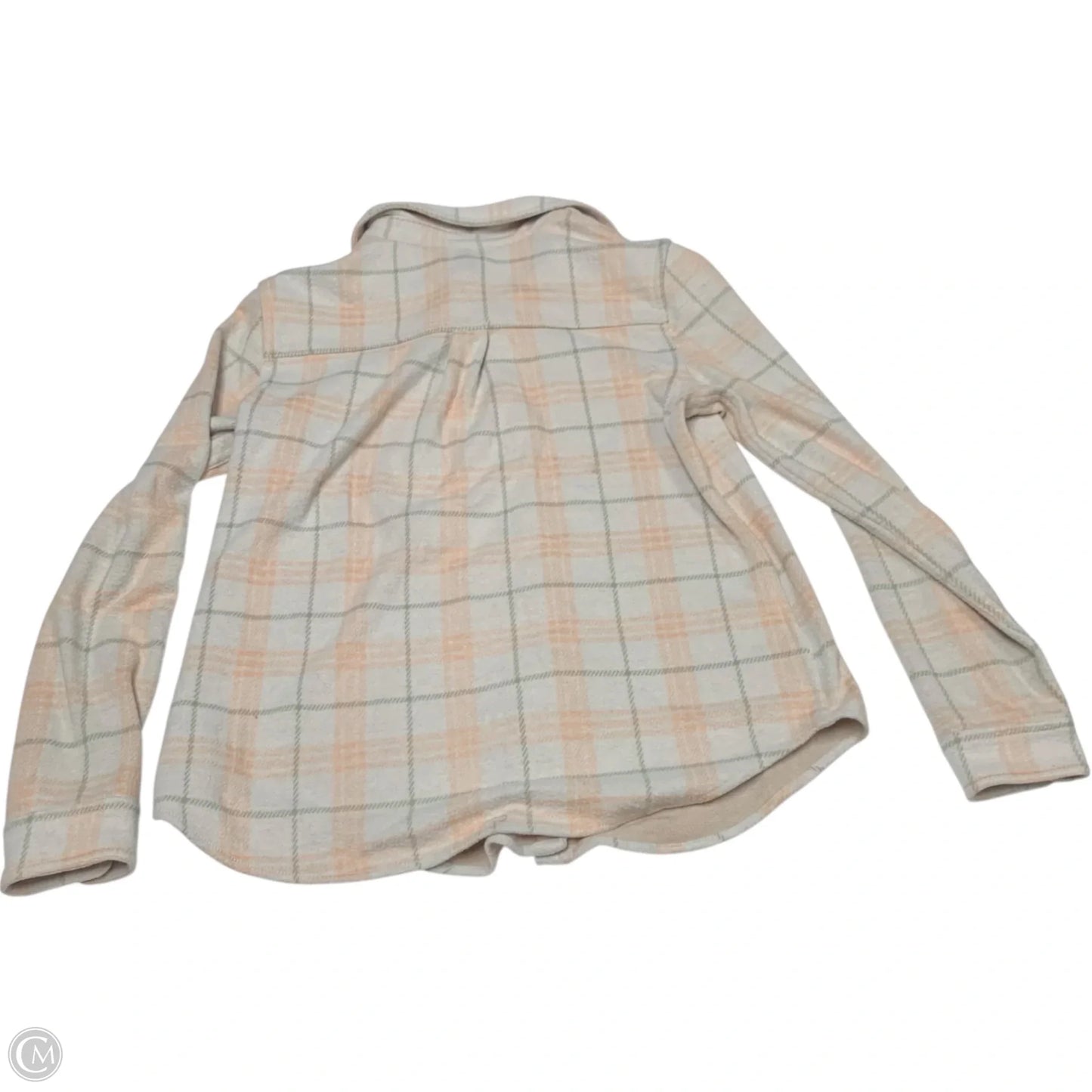 Jacket Shirt By Workshop In Plaid Pattern, Size: M