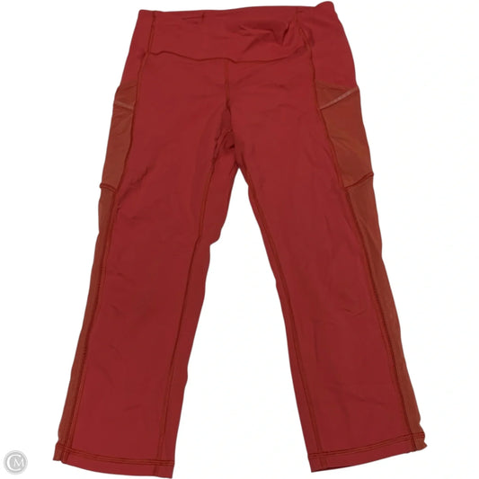 Athletic Leggings Capris By Lululemon In Orange, Size: M