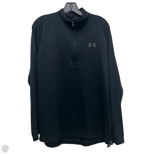 Athletic Top Long Sleeve Collar By Under Armour In Black, Size: L