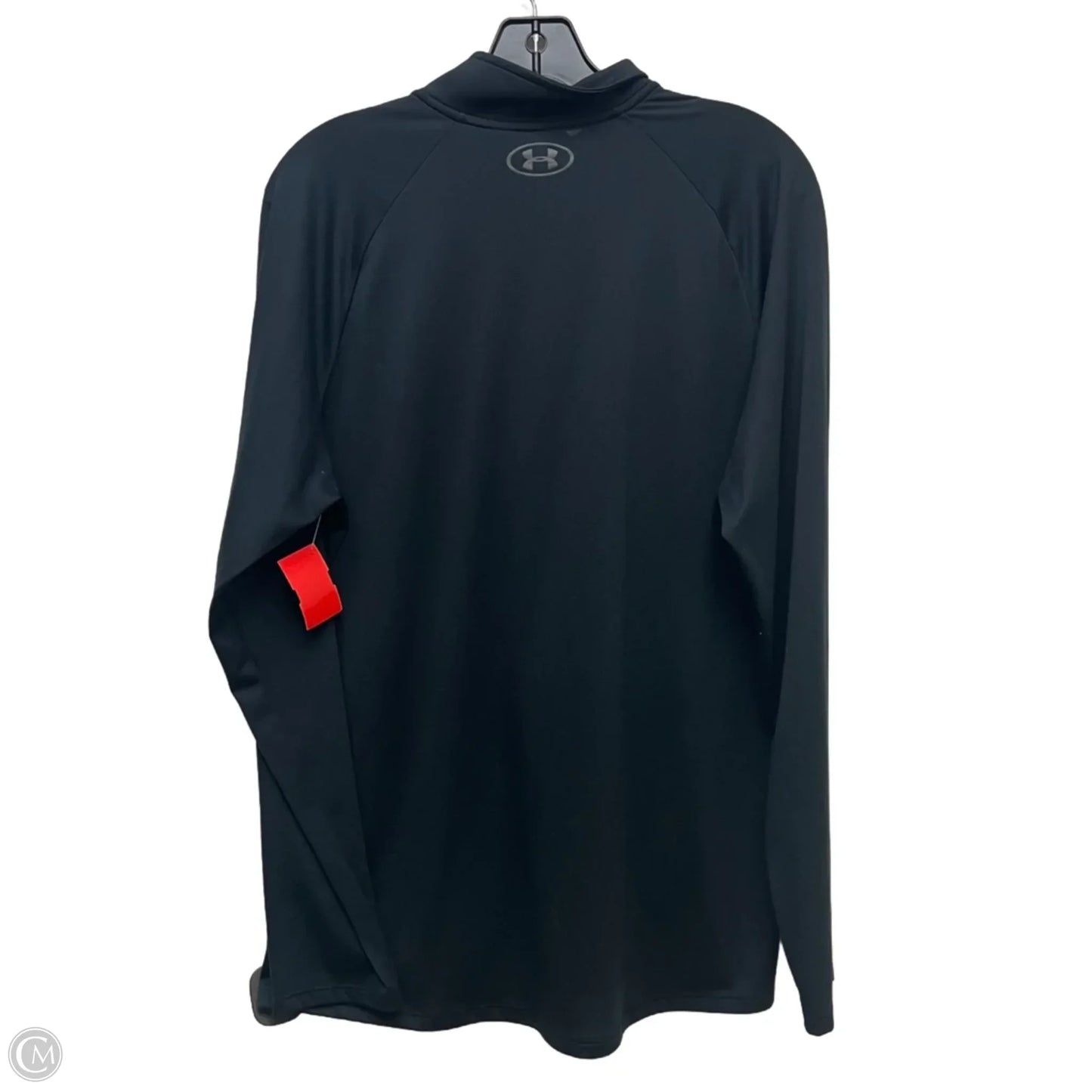 Athletic Top Long Sleeve Collar By Under Armour In Black, Size: L