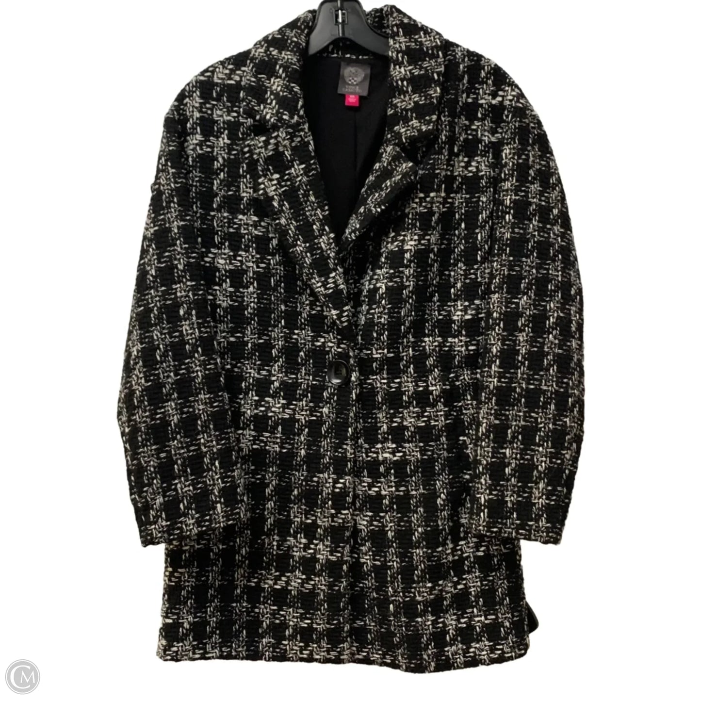 Coat Trench Coat By Vince Camuto In Black & White, Size: Xxs