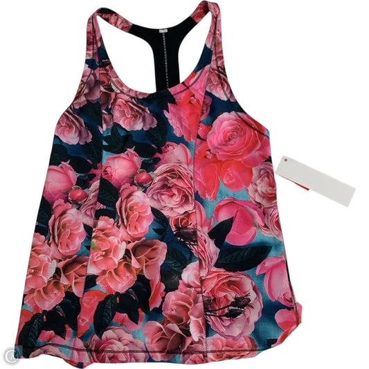 Athletic Tank Top By Lululemon In Floral Print, Size: S
