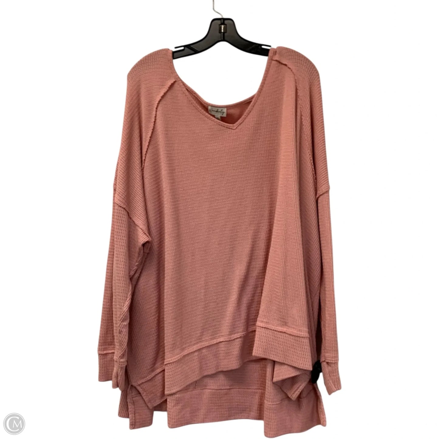 Top Long Sleeve By Wonderly In Pink, Size: 4x