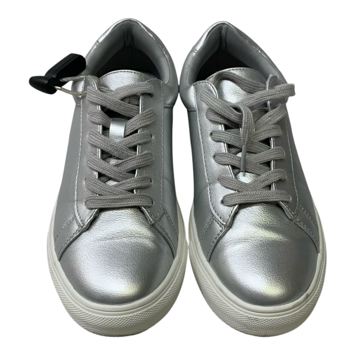 Shoes Sneakers By Just Fab In Silver, Size: 6.5