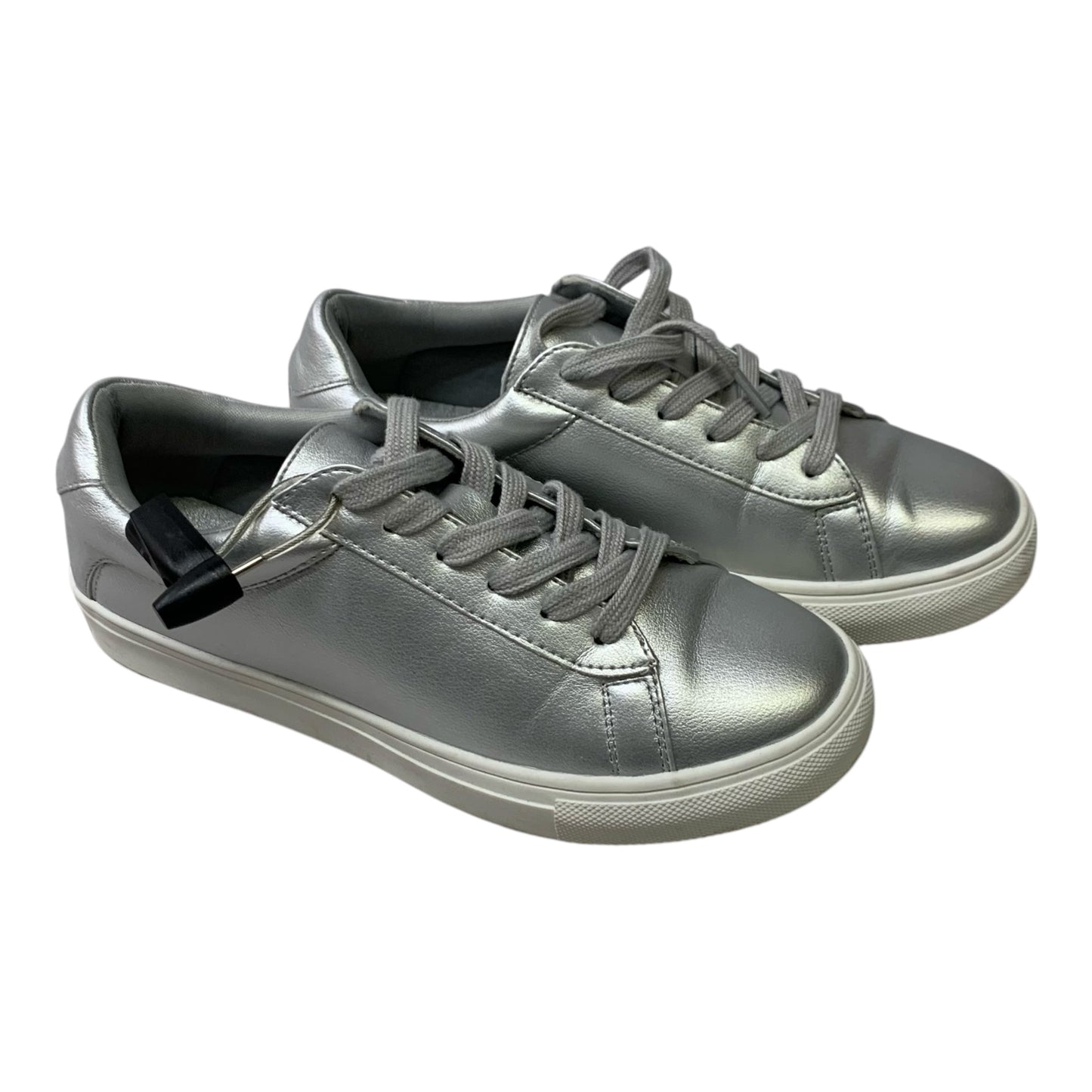 Shoes Sneakers By Just Fab In Silver, Size: 6.5