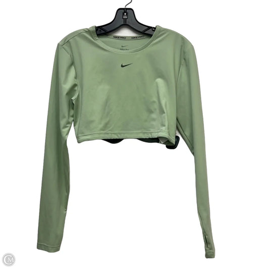 Athletic Top Long Sleeve Crewneck By Nike Apparel In Green, Size: L