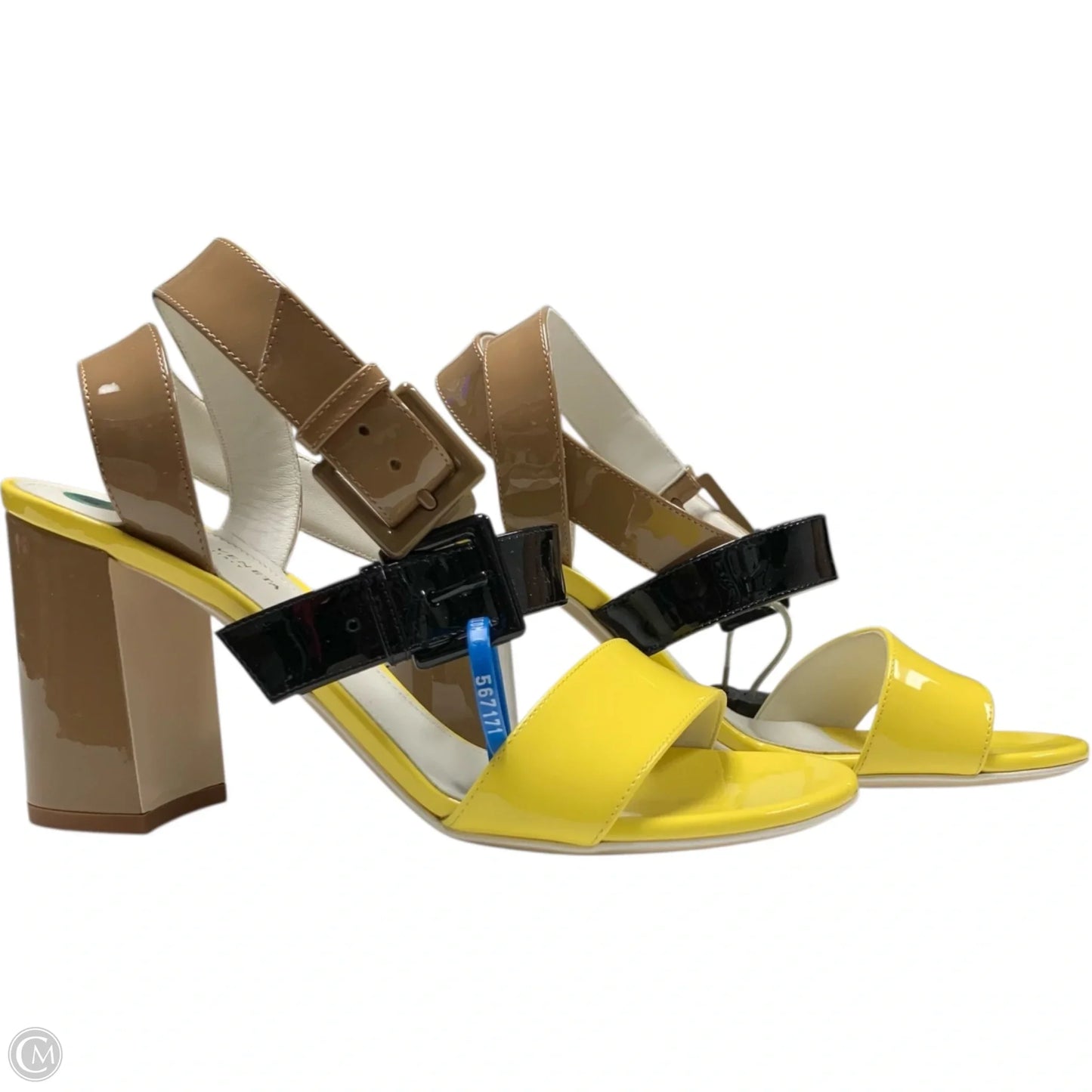 Sandals Luxury Designer By Bottega Veneta In Yellow, Size: 5.5